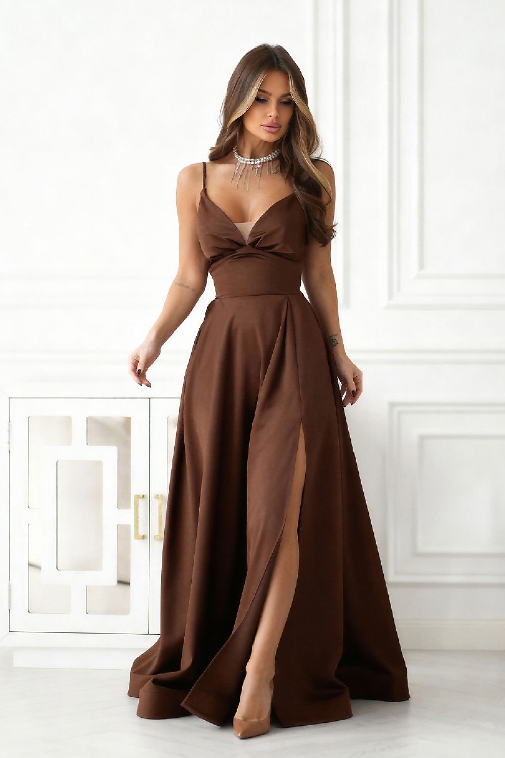  Long dress model 222064 Bicotone 